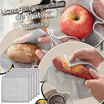 Limpieza profunda con paños mágicos en superficies de cocina