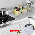 Rollo de papel adhesivo antigrasa - diseño mármol elegante para renovar cocina