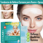 Mujer aplicando parches de colágeno SkinLift en zona de ojos - tratamiento facial coreano